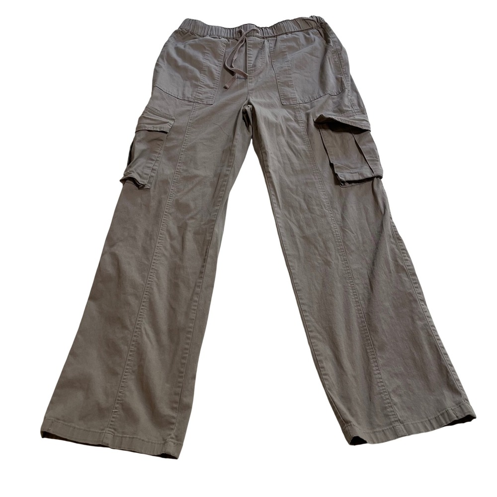Lovefire Women Taupe Brown Cargo Pants Elastic Waist Wide Leg Size 5 Utility